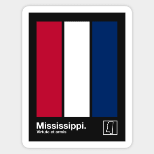 Mississippi State Flag  // Original Minimalist Artwork Poster Design Sticker